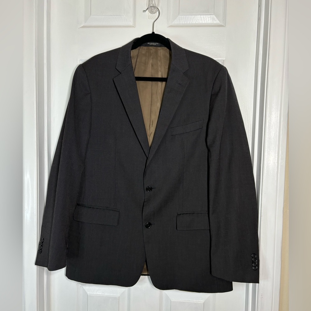 John Varvatos 100 % Wool Dark Grey Blazer Size 42 R